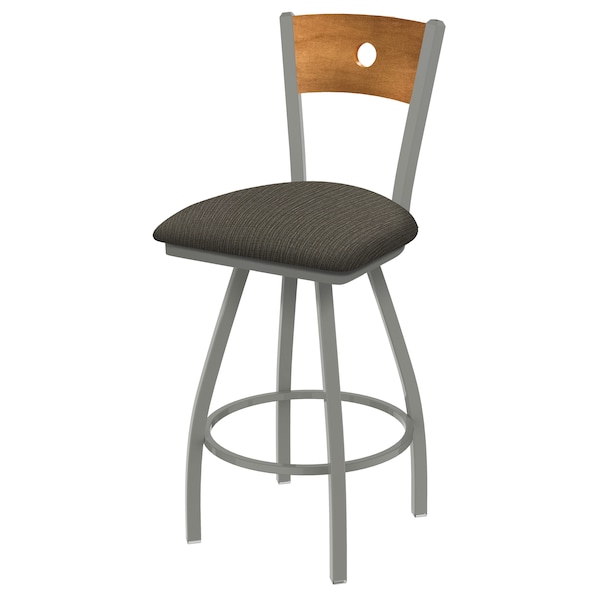 30" Swivel Counter Stool, SS Finish, Med Back, Graph Chalice Seat